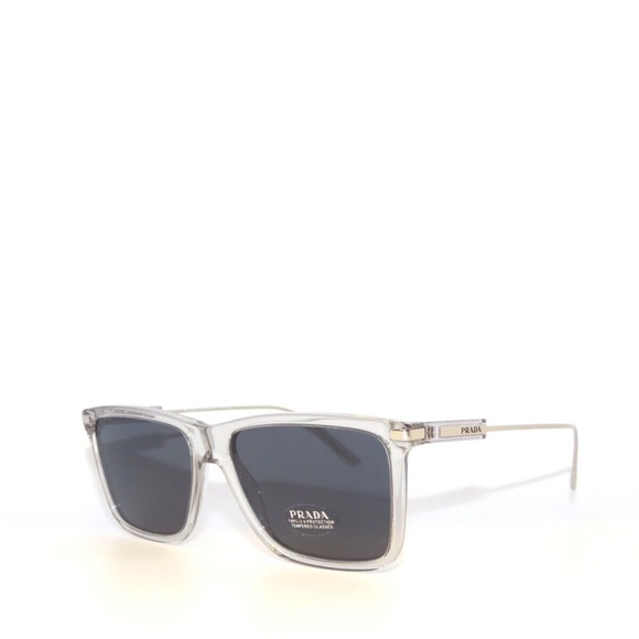 Prada 01ZS 01 U430A9 Transparent Gray Blue Sunglasses PR01ZS - Picture 1 of 5
